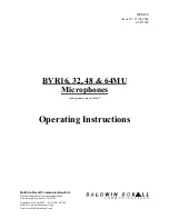 Baldwin Boxall BVR16M Operating Instructions Manual preview