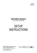 Preview for 1 page of Baldwin Boxall VIGIL BVR20 Setup Instructions