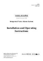 Baldwin Boxall VIGIL ECLIPSE Installation And Operating Instructions Manual preview