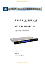 Baldwin Boxall VIGIL EVAS BVRD2M Operating Instructions Manual preview