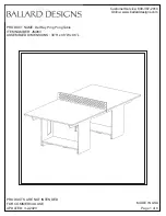 Предварительный просмотр 1 страницы Ballard Designs Del Ray Ping Pong Table JM083 Manual