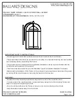 Preview for 1 page of Ballard Designs VERANO 3 Installation Instructions