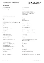 Preview for 3 page of Balluff BAE SA-XE-053-XR-SA39 User Manual