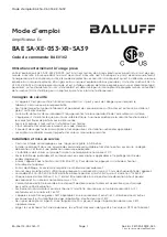 Preview for 6 page of Balluff BAE SA-XE-053-XR-SA39 User Manual