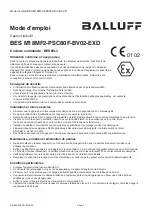 Preview for 12 page of Balluff BBES M18MF2-PSC80F-BV02-EXD User Manual