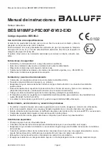 Preview for 16 page of Balluff BBES M18MF2-PSC80F-BV02-EXD User Manual