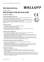 Предварительный просмотр 4 страницы Balluff BES M12MF2-PSC40F-BV02-EXE User Manual