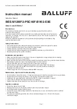 Предварительный просмотр 8 страницы Balluff BES M12MF2-PSC40F-BV02-EXE User Manual