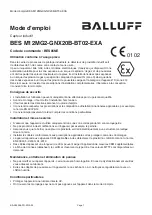 Preview for 12 page of Balluff BES M12MG2-GNX20B-BT02-EXA User Manual