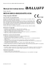 Preview for 16 page of Balluff BES M12MG2-GNX20B-BT02-EXA User Manual