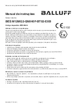 Предварительный просмотр 20 страницы Balluff BES M12MG2-GNX40F-BT02-EXB User Manual