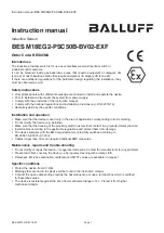 Preview for 8 page of Balluff BES M18EG2-PSC50B-BV02-EXF User Manual