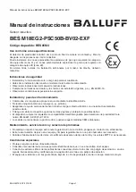 Preview for 16 page of Balluff BES M18EG2-PSC50B-BV02-EXF User Manual