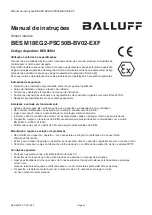 Preview for 20 page of Balluff BES M18EG2-PSC50B-BV02-EXF User Manual