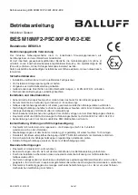 Предварительный просмотр 4 страницы Balluff BES M18MF2-PSC80F-BV02-EXE User Manual