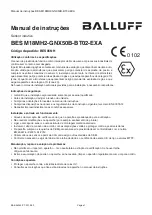 Preview for 20 page of Balluff BES M18MH2-GNX50B-BT02-EXA User Manual