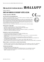 Preview for 16 page of Balluff BES M18MH2-GNX80F-BT02-EXA User Manual