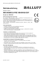 Предварительный просмотр 4 страницы Balluff BES M30EG2-PSC10B-BV02-EXF User Manual