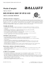 Preview for 6 page of Balluff BES M30EH2-GNX15F-BT02-X03 User Manual