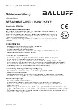 Preview for 4 page of Balluff BES M30MF2-PSC10B-BV02-EXE User Manual