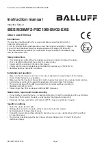 Preview for 8 page of Balluff BES M30MF2-PSC10B-BV02-EXE User Manual