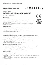 Предварительный просмотр 8 страницы Balluff BES M30MF2-PSC15F-BV02-EXE User Manual