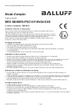 Предварительный просмотр 12 страницы Balluff BES M30MF2-PSC15F-BV02-EXE User Manual