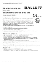 Предварительный просмотр 20 страницы Balluff BES M30MH2-GNX10B-BT02-EXB User Manual