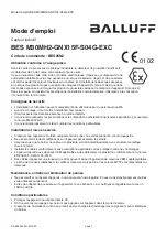 Preview for 12 page of Balluff BES M30MH2-GNX15F-S04G-EXC User Manual