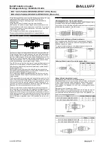 Balluff BIC 1I22-P2A02-M18MN2-EPX07-050 Installation Manual предпросмотр