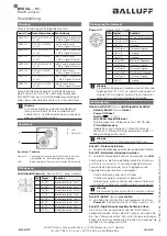 Balluff BVS CA 31 Series Condensed Manual предпросмотр