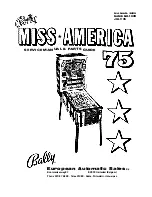 Bally MISS AMERICA Service Manual And Parts List preview