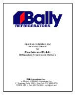 Bally Refrigerators/Freezers/Warmers Installating And Operation Manual preview