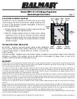 Preview for 2 page of Balmar BRS-2T-24 Operating Instructions