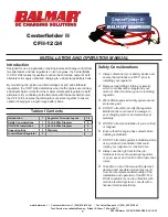 Preview for 1 page of Balmar Centerfielder II Installation And Operation Manual