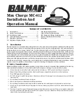 Balmar Max Charge MC-612 Installation And Operation Manual preview