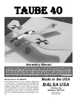 Balsa Taube 40 Assembly Manual предпросмотр