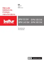 baltur BPM 140 SM Maintenance, Use And Installation Manual preview