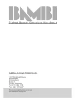 Bambi BB15V Operator'S Handbook Manual preview