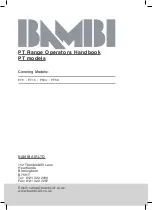 Bambi PT Series Operator'S Handbook Manual preview