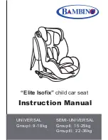 Preview for 1 page of Bambino Elite Isofix Instruction Manual