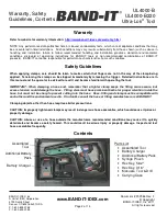 Предварительный просмотр 2 страницы Band-it Ultra-Lok UL4000-BUltra-Lok UL4000-B220 Operating Instructions Manual