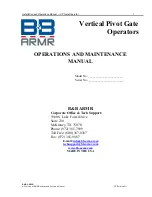 Preview for 1 page of B&B ARMR Vertical Pivot Operation And Maintenance Manual