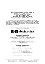 Preview for 1 page of B&B Electronics 3PCIOSD2A Manual