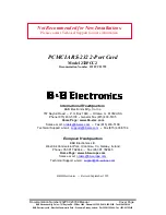 B&B Electronics PCMCIA 232PCC2 Owner'S Manual preview