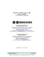 Preview for 1 page of B&B Electronics RS-232 to J1939 Converter CE 1939STB Manual