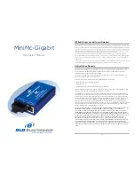 B&B MiniMc-Gigabit Series Operation Manual предпросмотр