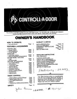 B&D Controll-A-Door P Owner'S Handbook Manual preview