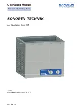 BANDELIN SONOREX TECHNIK UT16 Operating Manual предпросмотр