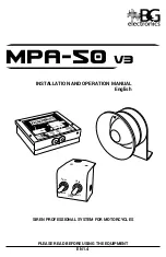 Preview for 1 page of B&G electronics MPA-50 V3 Installation And Operation Manual